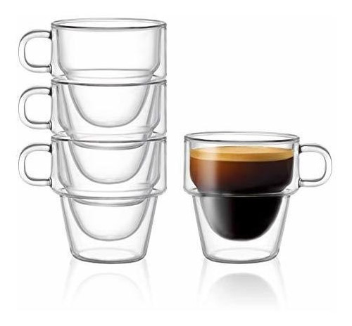 Vasos De Vidrio Espresso Con Aislamiento De Doble Pared...