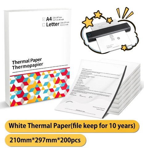 200pcs A4 Tattoo Paper Multipurpose Paper Para Mt800 Mt800q
