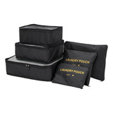  Set De 6 Organizadores De Valija Negro Ropa Placard