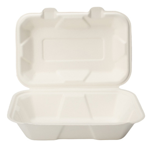 Pack 50 Portacomida Rectangular  22,9x15,5x4,5 Cms. Bagasse