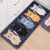 Tapete Rectangular De Gatos Encantadores Para Escaleras Baño