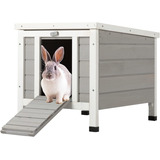 Snugens Topnotch Weatherproof Wooden Bunny Rabbit Cat Hutch 