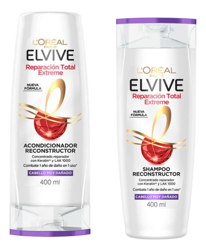 Combo Loreal Reparacion Total Extreme Shampoo+acond 400ml