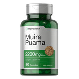 Raíz Muira Puama 2200mg Afrodisíaco Herbal (90) Americano Sabor Sin Sabor