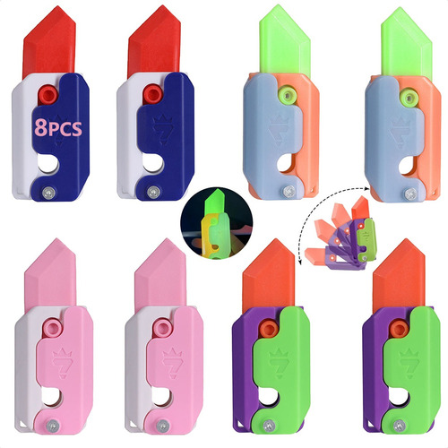8pzs Carrot Toy Knife,gravity Knife, 3d Printing Fidget Toy