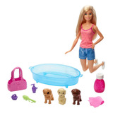 Barbie Verano Piscina Perritos - Original Importada