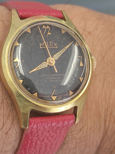 Antiguo Reloj Milex Chapado Oro Año 1940 Segunda Guerra Mund