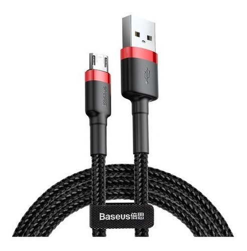 Cable Usb / Micro Usb / 3 Metros Carga 2 A  Reforzdo Baseus Color Rojo