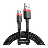 Cable Usb / Micro Usb / 3 Metros Carga 2 A  Reforzdo Baseus Color Rojo