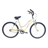 Bicicleta Playera Femenina Kelinbike V26pdf Frenos V-brakes Color Beige Con Pie De Apoyo  