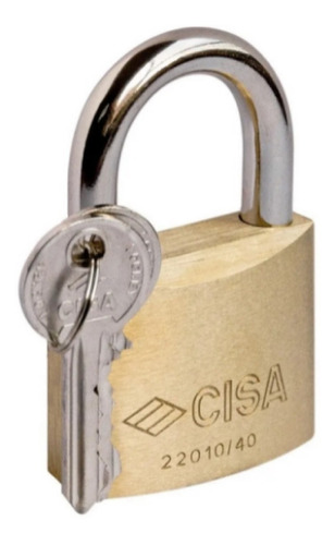 Candado Seguridad Cisa Arco Laton 40mm Color Dorado