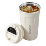 Vaso Cafe Termico Acero Con Sensor De Temperatura 500ml Color Blanco