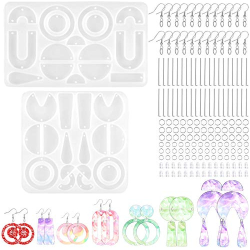 2 Piezas De Moldes De Resina Para Aretes, Moldes De Silicona