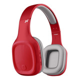 Auriculares Bluetooth Noga Aris Ng-918bt Color Rojo Y Gris