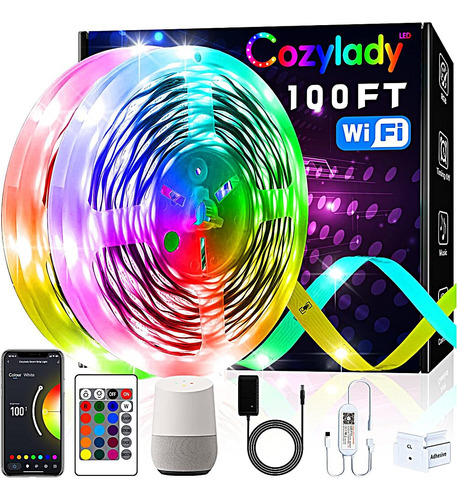 Cozylady Tira Luces Led Wifi 30 M Luz Led Inteligente Compat