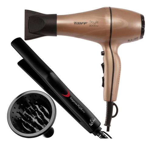 Secador De Cabelo Taiff Style Pro 2000w Difusor Prancha 210c