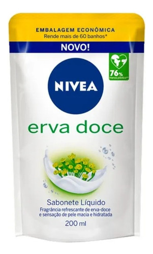 Sabonete Liquido Cremoso Creme Hidratante Refil 200ml Nivea
