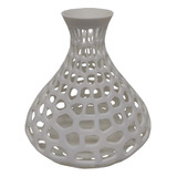 Vaso Vazado Impressão 3d Decorativo Sala 13 Cm Branco