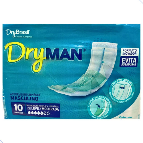 Dry Man Absorvente Geriátrico Incontinência Urinário 06 Pcts
