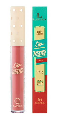 Batom Liquido Latika Lip Matte Nude N° 34