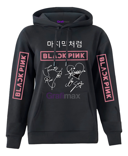 Polerón Black Pink Firmas Atras Dice Jennie 96 Kpop Grafimax