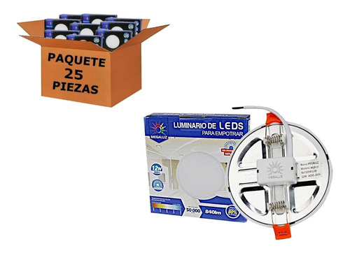 Plafon Led 12w Luminario Bote Empotrado Delgado 25 Piezas