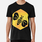 Remera Hexagonal Moderno Abeja Logo E Icono De Vector Algodo