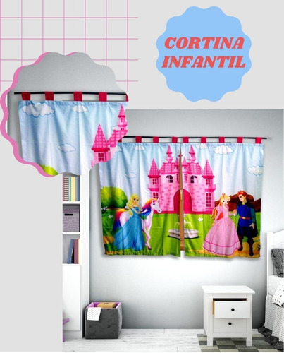 Cortina Infantil Quarto Bebê Tema Menino Menina 2.20 X 1.60m