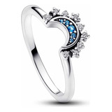 Anillo Pandora Luna Celestial Azul + Kit De Regalo 