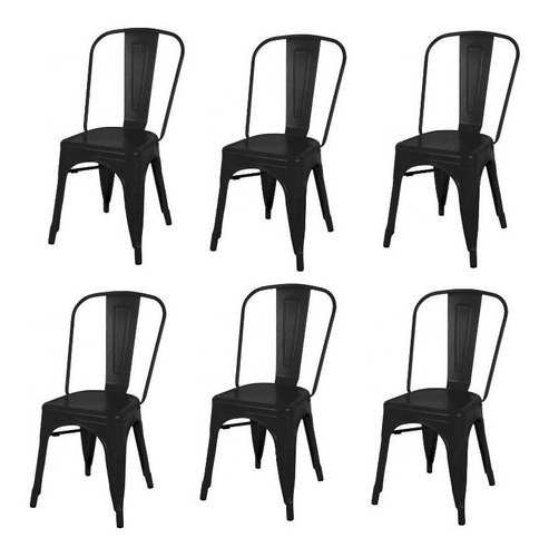 Kit 6 Cadeiras Tolix Industrial/rústica P/ Área Externa