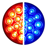 Par De Plafones Universales 19 Leds Dual 4  Rojo/azul