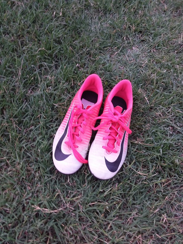 Zapatillas De Futbol Nike Mercurial Rosados Con Blanco