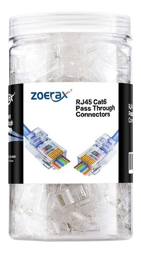 Zoerax Conector Rj45 Para Cable Rojo Cat6 200 Piezas