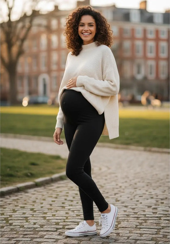 Leggins Mayon Maternidad Malla Para Embarazo Algodon Stresh  | Meses sin interés