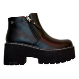 Botin De Mujer Ecocuero Negro Plataforma Z13