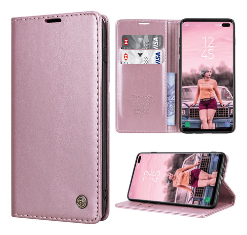 Funda Para Samsung S10 Plus Carcasa Flip Wallet Kickstand