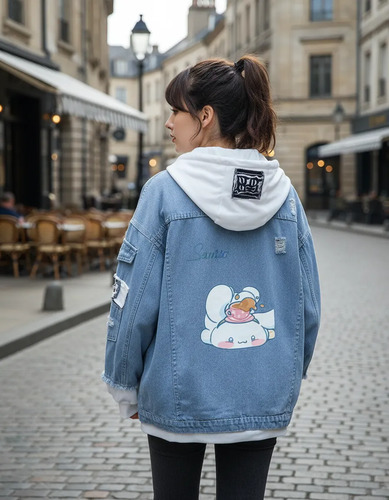 Chamarra Vaquera Estampado Digital Cinnamoroll Chistoso