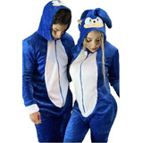 Pijama Mameluco Sonic Boom Azul Adulto Tallas Extras