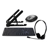 Combo Homeoffice Suporte Notebook, Headset,teclado E Mouse