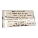 Placa Funebre Recordatoria Cementerio 8x5 Cm Acero La Plata