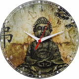 Relógio De Parede Buda Budismo Chácras Meditação 25cm