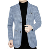 Blazer Casual De Negocios A Cuadros Para Hombre 2024