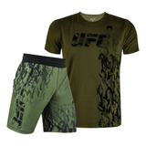 Kit Camiseta + Bermuda Venum Ufc Rematch Muay Thai Mma Short