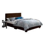 Muebles Recámara Nick Queen Size Suede Chocolate Box Cama