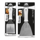 Kit 2 Espátulas Inox Lanche Reta E Curva Chapeiro E Cozinha