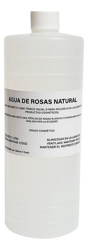 Tónico Facial Natural Agua De Rosas - 4 Litros