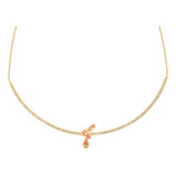 Chocker Life Sun Prata Banho Ouro Amarelo Cravejado