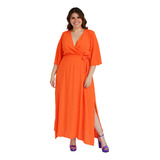 Maxi Vestido Roman Fashion /tallas Extras, 0463 (naranja)