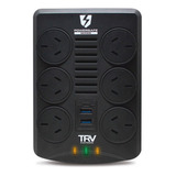 Estabilizador Tensión Trv Powersafe Gamer 6tomas/2usb/rj45 Negro