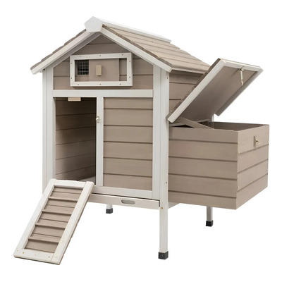 Gallinero Madera Beige Para Patio De Caja Nido Mascota Conej | Meses sin interés